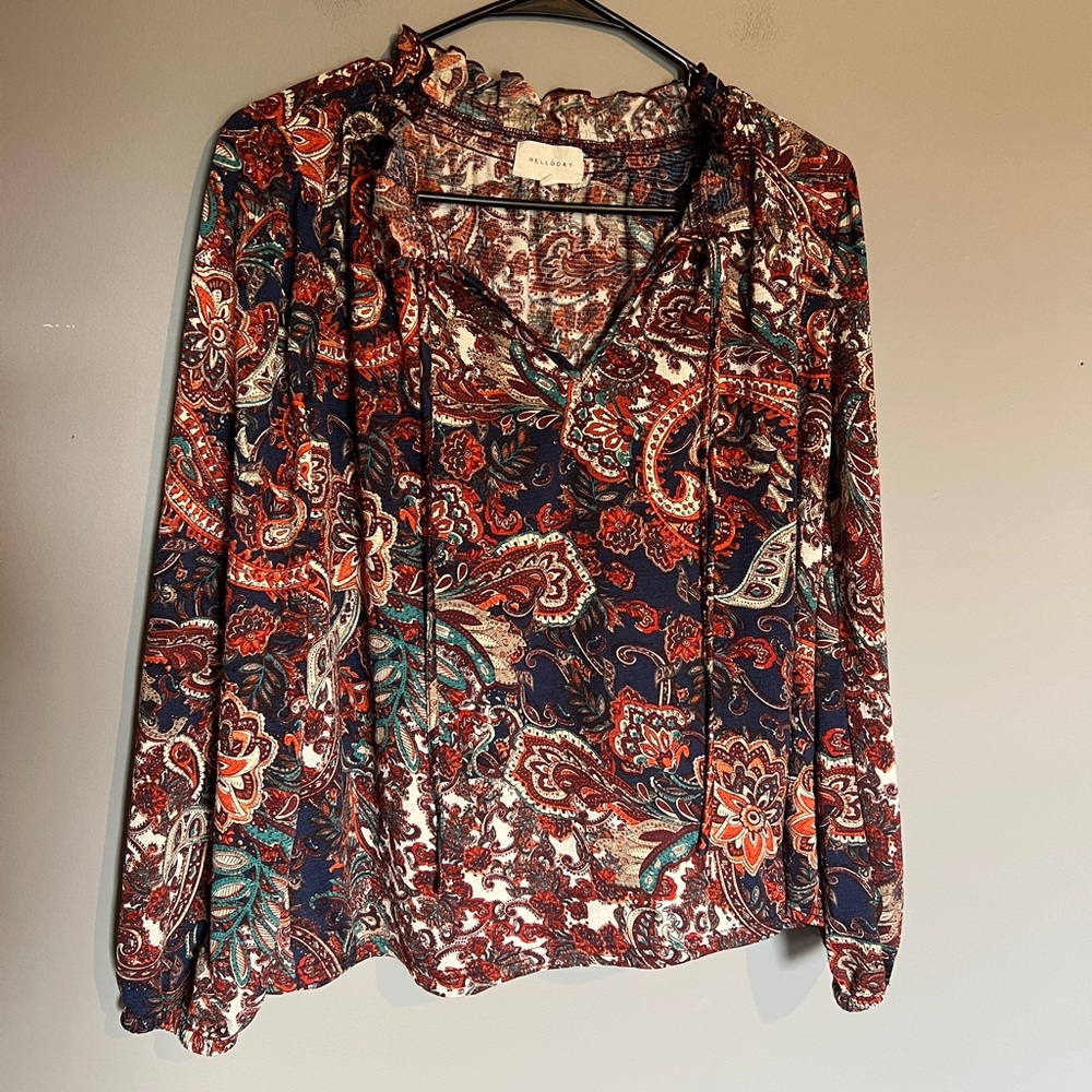 Melloday Long Sleeve Blouse Size Small